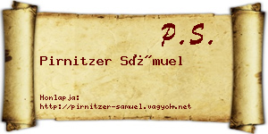 Pirnitzer Sámuel névjegykártya